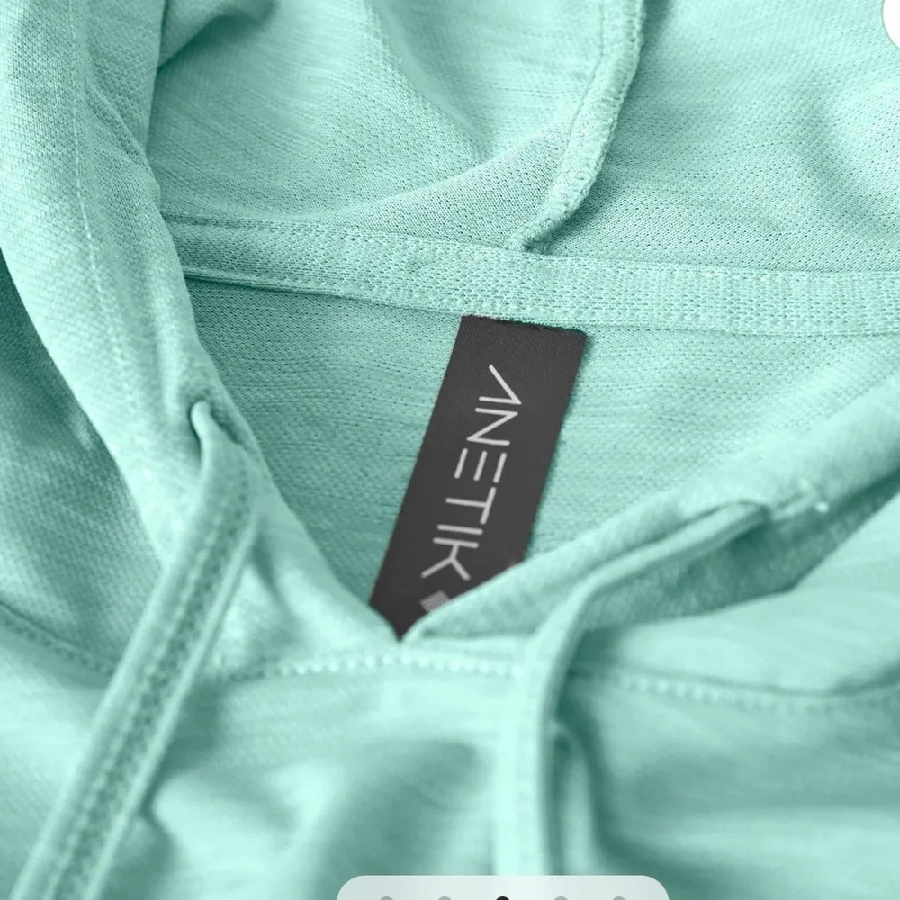 ANETIK Breeze Tech Hoody Seafoam Heather Surf Fish Outdoors $75 - Picture 5 of 11